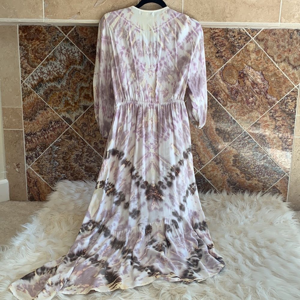 Young Fabulous & Broke Purple Yellow White Mauve Harvest Tie Dye Jillian Wrap SM - Picture 3 of 6